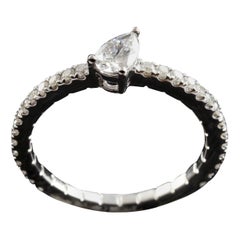 Pear Cut 1/3 Carat New Bridal Diamond Solitaire Ring in 18 Karat Gold