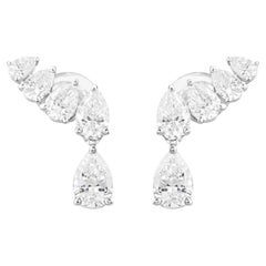 Orecchini a goccia con diamante naturale taglio pera 1,70 carati Gioielli in oro bianco 18 carati