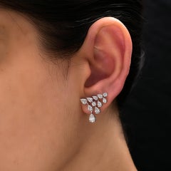 Pear Cut 2.28cts SI/HI Diamond Stud Earrings Gift 18k Solid White Gold
