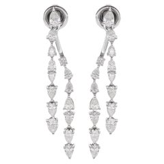 Boucles d
oreilles poire 2.30Ct SI/H Diamant Naturel pour demoiselle d
honneur Or 18k