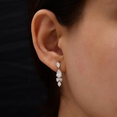 2,44 Karat Marquise- und Birnen-Diamant-Ohrringe aus 14-karätigem Weißgold – Jubiläumsgeschenk