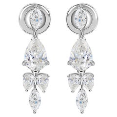 2,44 Karat Marquise- und Birnen-Diamant-Ohrringe aus 14-karätigem Weißgold – Jubiläumsgeschenk