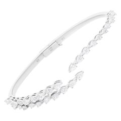 Pear Cut 2.85Ct SI/H Diamond Cuff Bracelet 14K White Gold Fine Jewelry