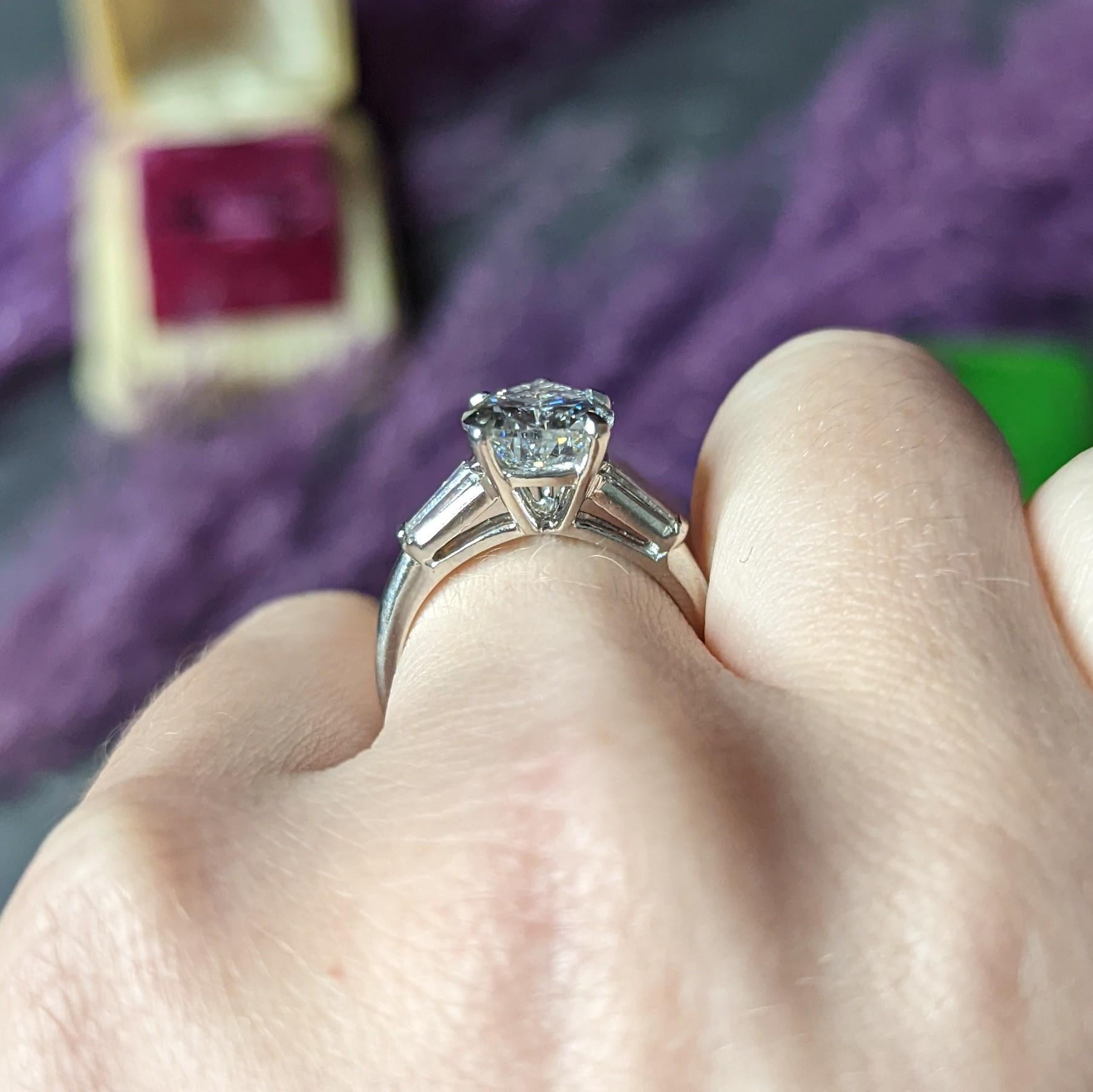 Pear Cut 3.56 Carats Diamond Platinum Engagement Ring GIA 12