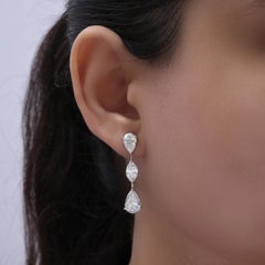 Birnenschliff 7,91 Ct zertifizierte Diamant Ohrringe 18k Weißgold