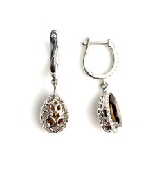 Pear Cut Chocolate Brown Diamond Earrings