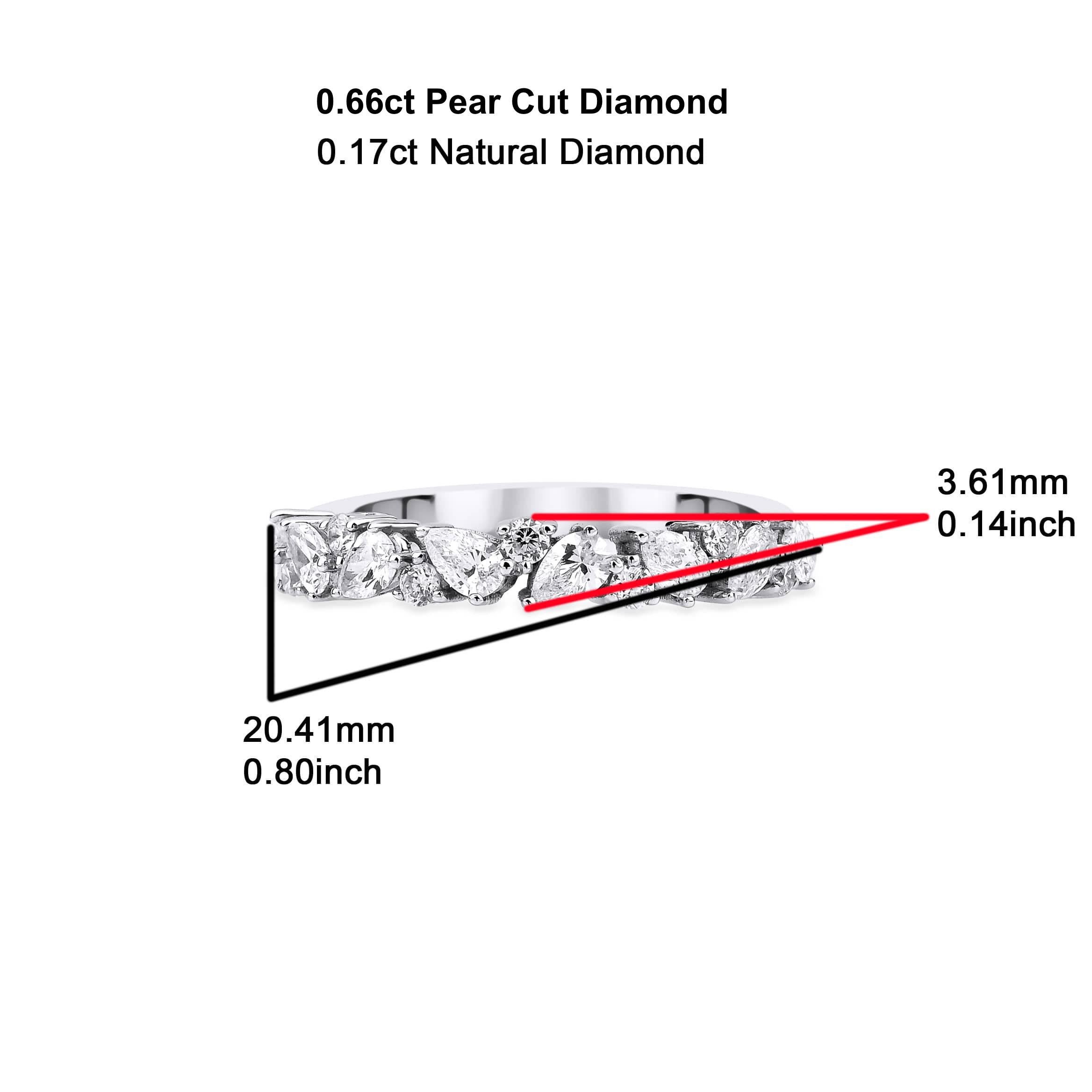 Pear Cut Diamond 0.83ct Solid Gold Ring For Sale 6