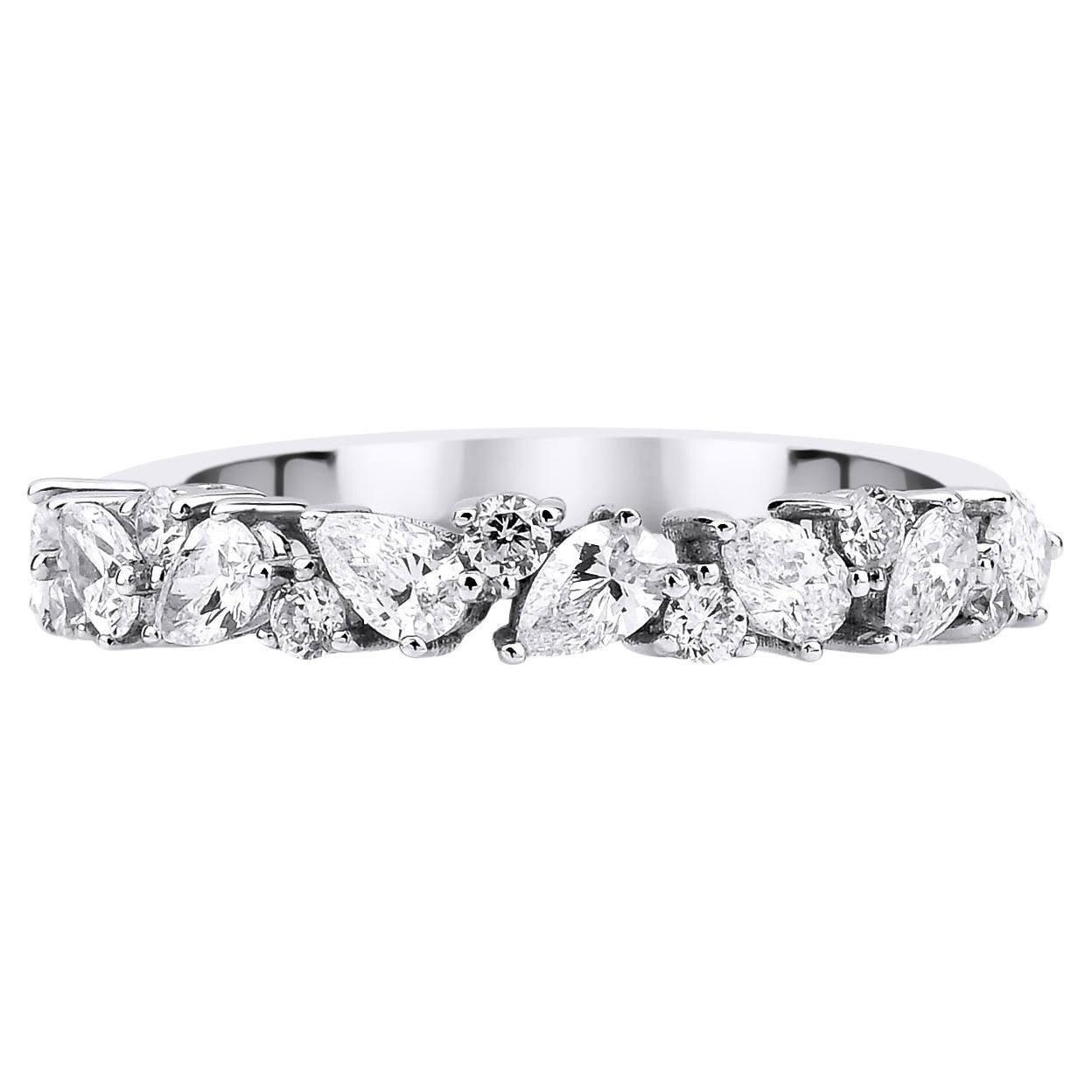 Pear Cut Diamond 0.83ct Solid Gold Ring For Sale