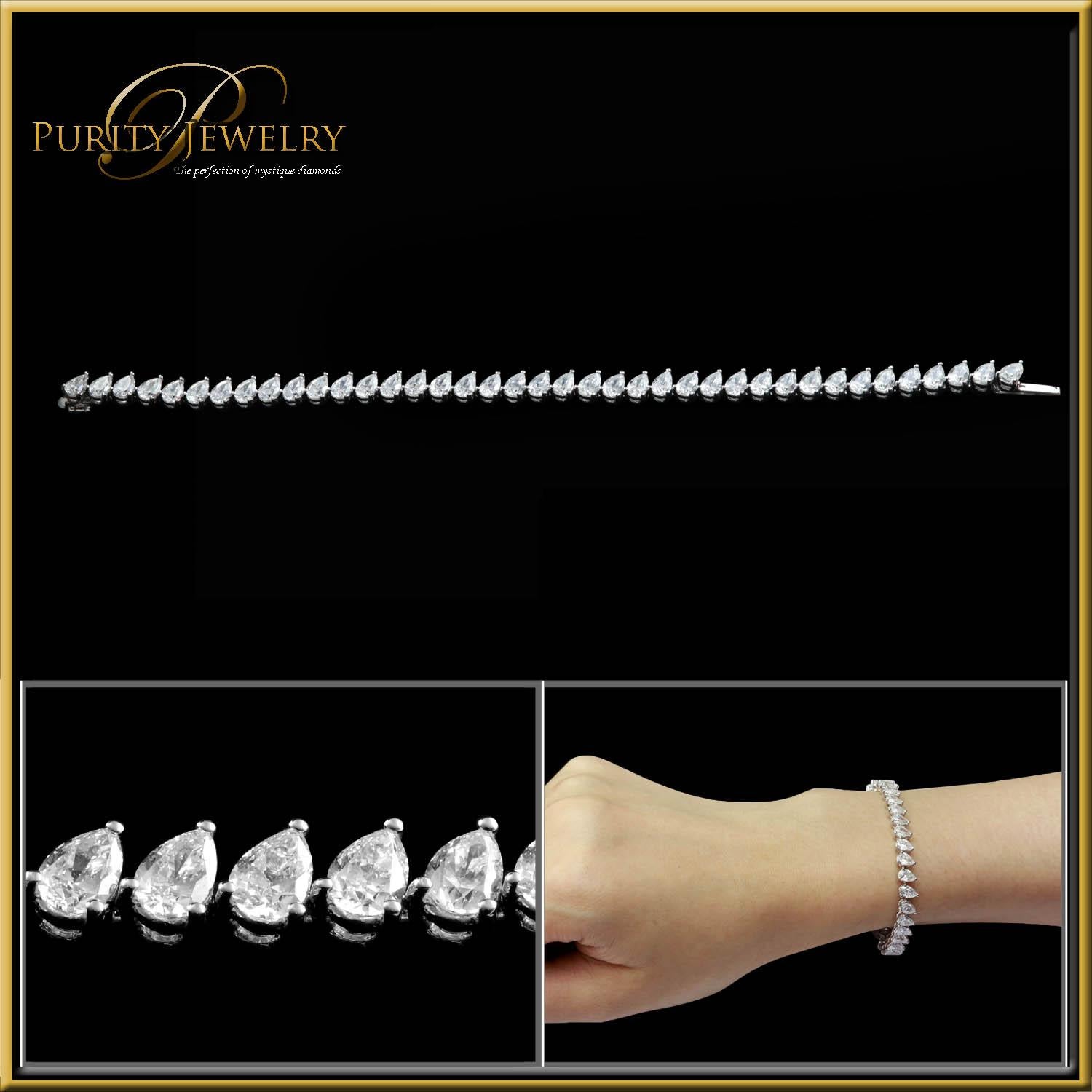 Tennis Bracelet with 1/3ct Oval Cut Diamonds set in 18k Gold.
This is a classic statement bracelet that never goes out of style. 
It is lightweight yet durable, making it a perfect daily wear item.
The stone quality is VS G/H Color. 
The bracelets