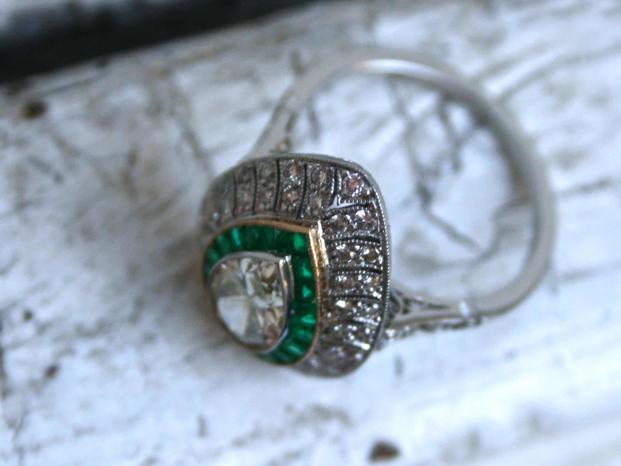 diamond ring with emerald halo