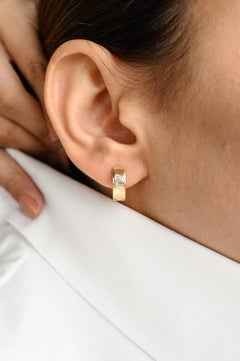 Pear Cut Diamond Huggie Earrings Crafted in 18k Solid Yellow Gold