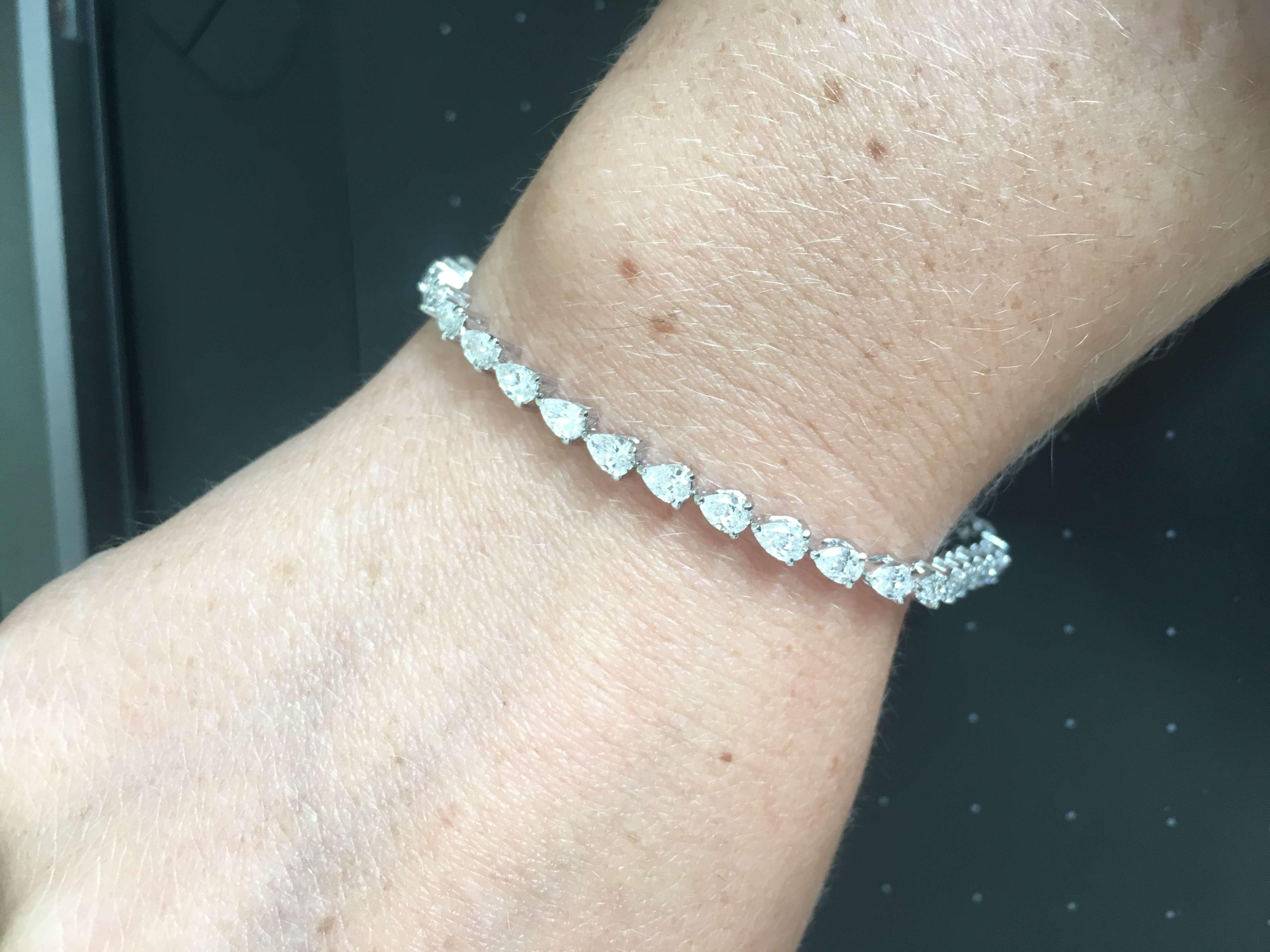 pear diamond tennis bracelet