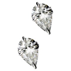 Pear Cut Diamond Stud Earrings in 18ct White Gold