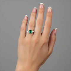 1.22ct Pear-Cut Emerald & Diamond 14K Yellow Gold Trio Ring