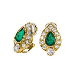 Pear-Cut Emerald Earrings