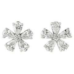 Pear-Cut Floral Diamond Earrings, 5.25 Carats