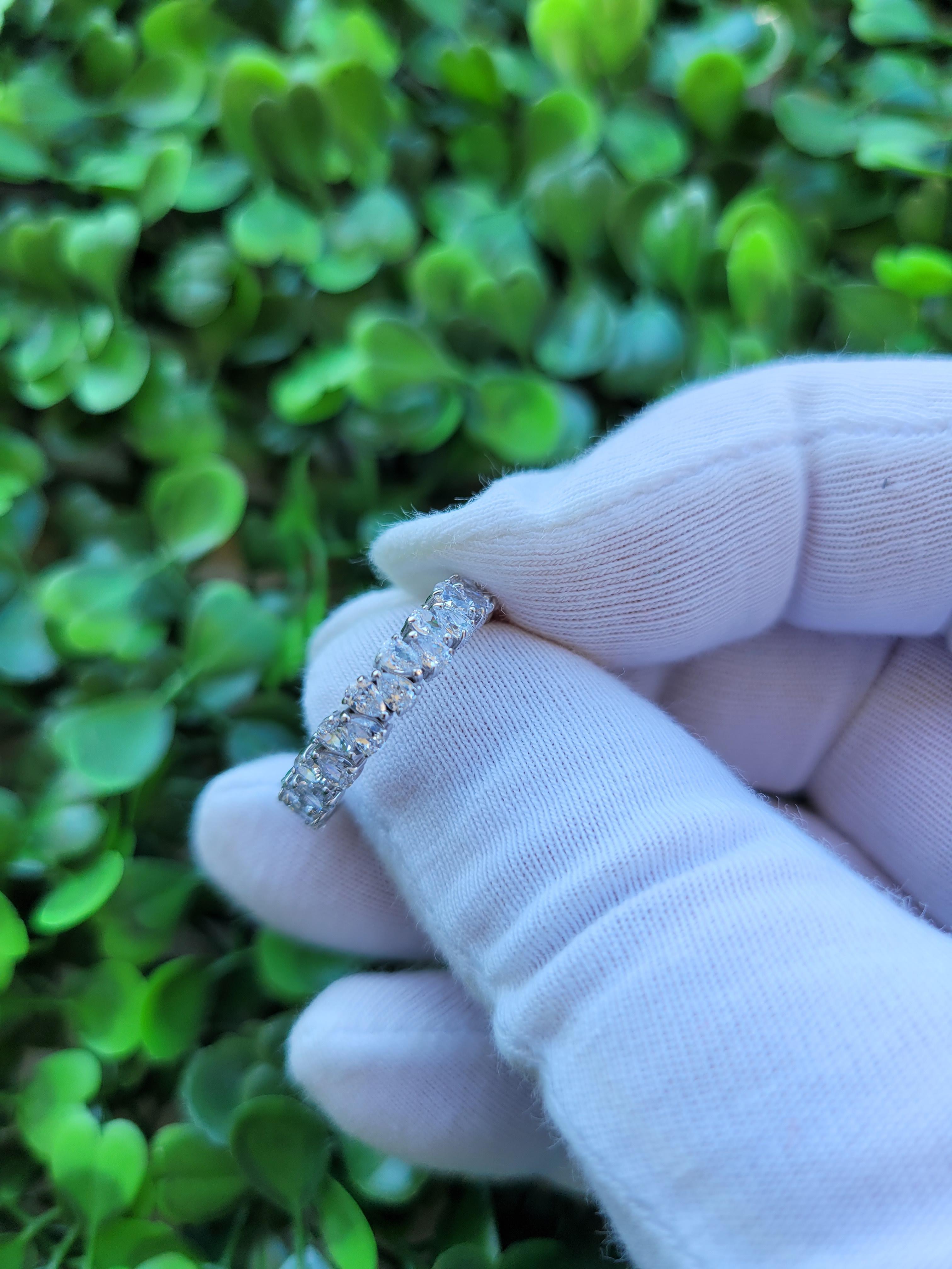 For Sale:  Pear Cut Full Eternity Moissanite Stacking Band 14k Gold Ring 9