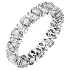 Birnenschliff volle Ewigkeit Moissanit Stacking Band 14k Gold Ring