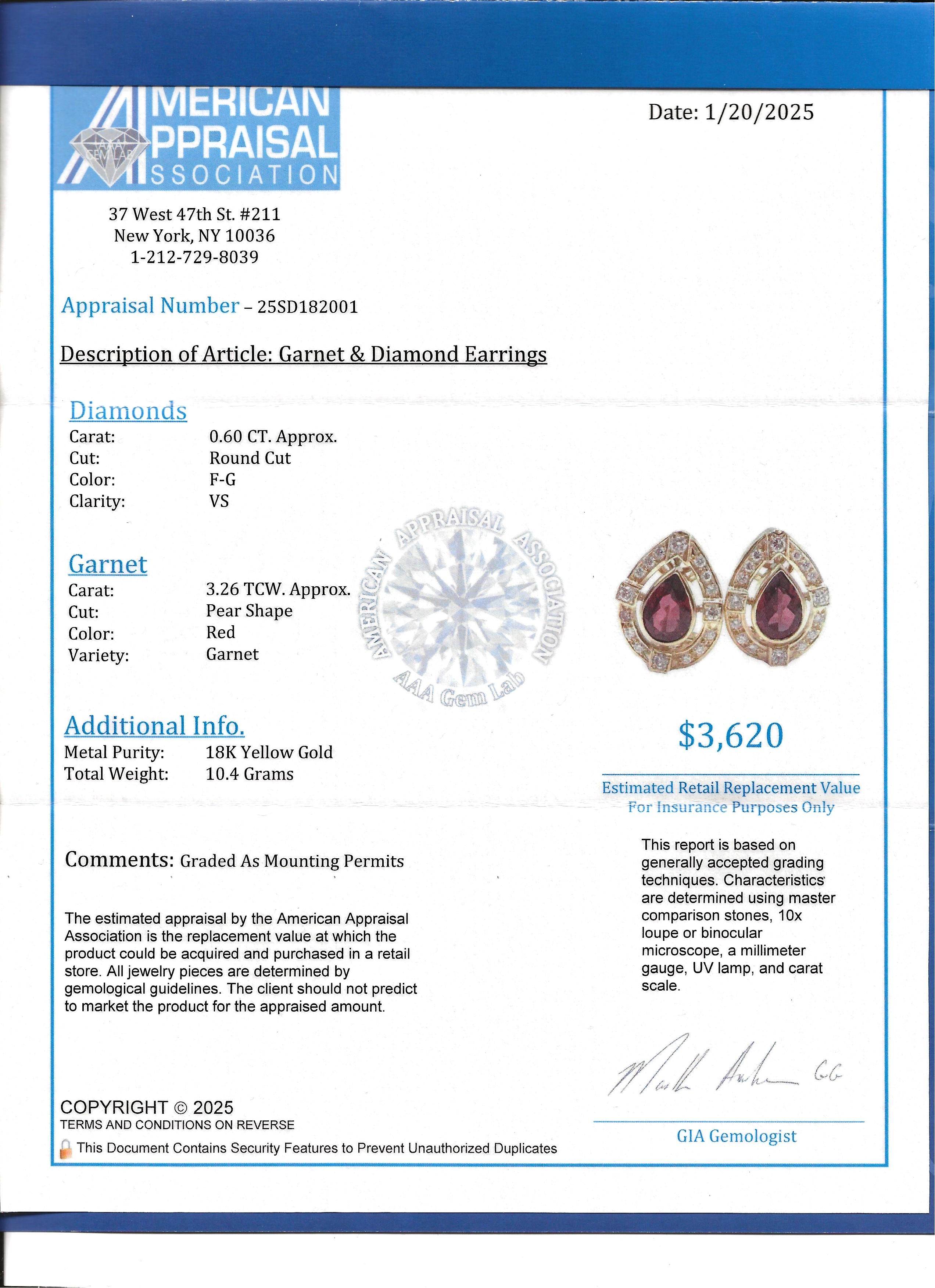 Pear Cut Garnet and Diamond Halo Teardrop Stud Earrings in 18 Karat Yellow Gold For Sale 5