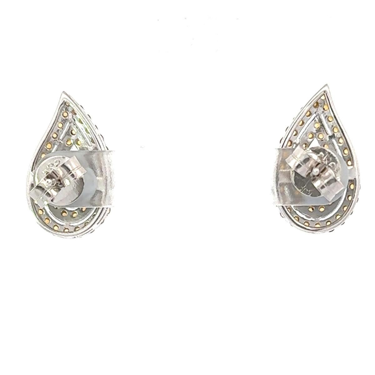 Women's Pear Cut Handcrafted Citrine Stud Earrings for Anniversary Gift in 925 Silver For Sale