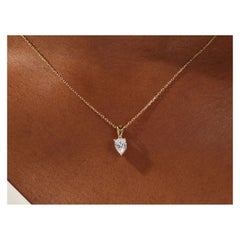 Pear Cut Moissanite Pendant Necklace 925 Sterling Silver Necklaces for Women .