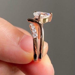 Pear Cut Moissanite Ring 925 Sterling Silver Engagement Ring Delicate Gift.