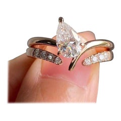 Pear Cut Moissanite Ring 925 Sterling Silver Engagement Ring Delicate Gift.
