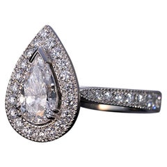 GIA Certified Pear Cut Platinum Diamond Ring