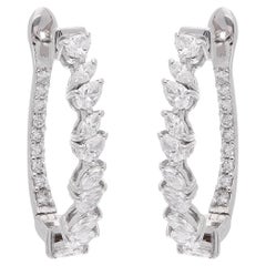 Orecchini da anniversario Huggies con diamante taglio pera SI/H 0,90 carati Oro bianco 18 carati