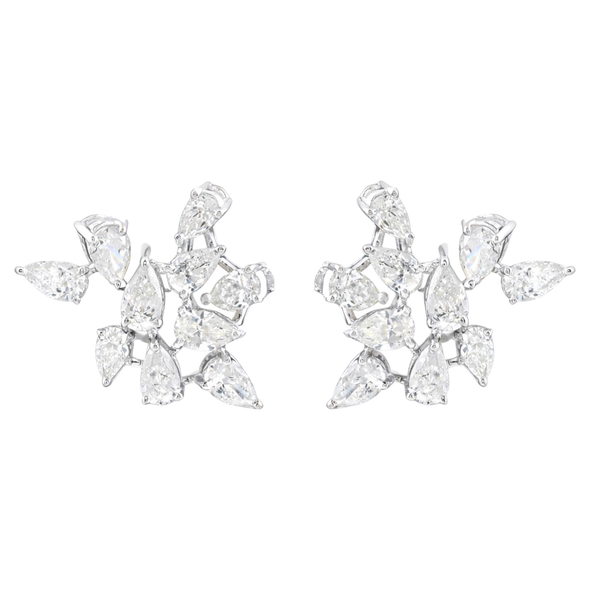 14k White Gold Diamond Earrings 1.56 Ct SI-HI – Luxury Studs for Women