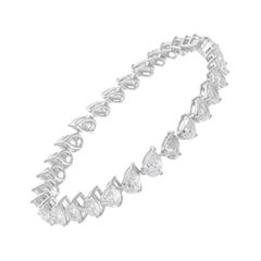 Bracelet de tennis gradué en diamants SI/H taille poire Cadeau or blanc 14k Fine Jewelry