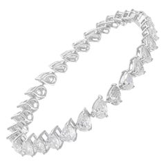 Regalo de pulsera graduada de tenis con diamantes SI/H talla pera Oro blanco de 18 quilates Joyería fina