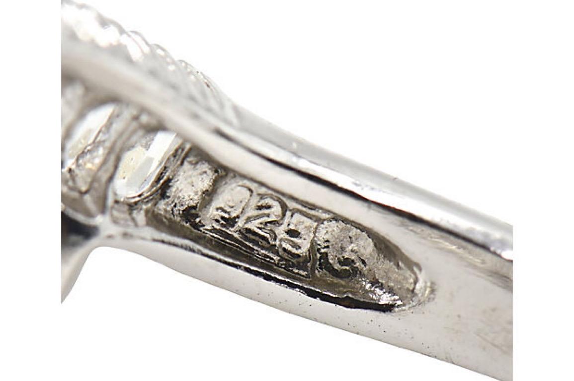 Pear CZ Sterling Silver Bypass Cocktail Ring 3