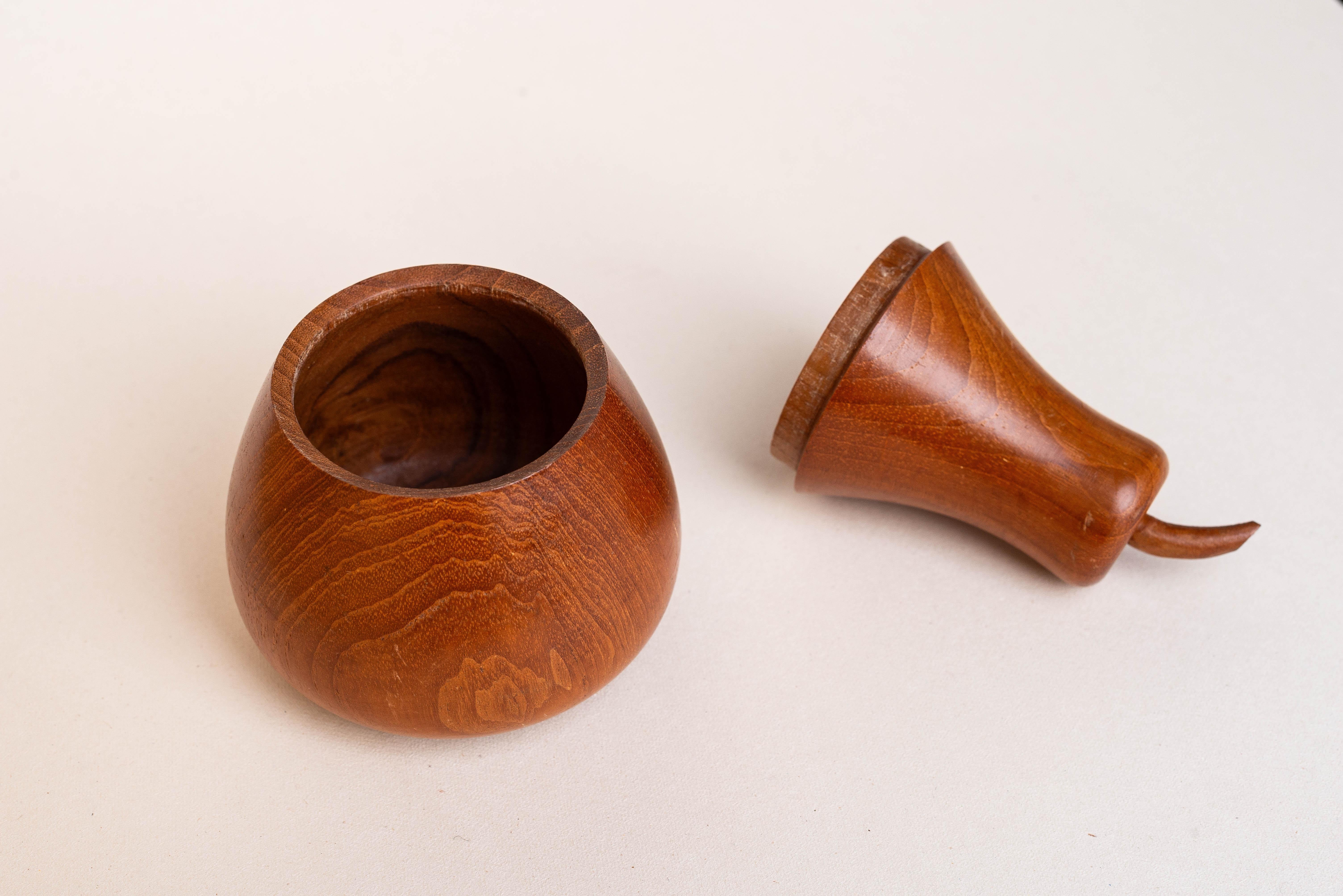 Boîte décorative poire en teck - Boîte à bijoux en bois du milieu du siècle - Danemark années 1960 en vente 1