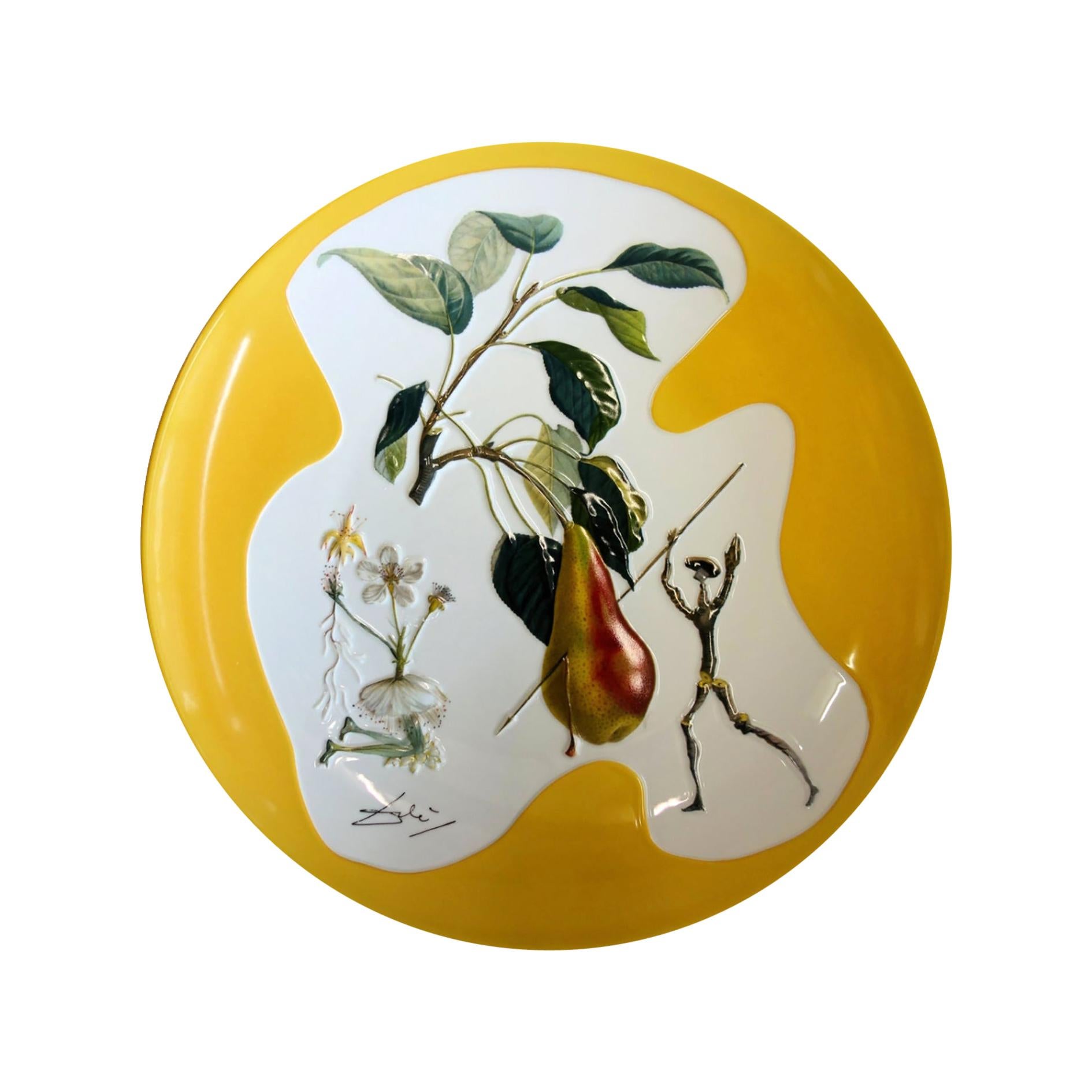 Dali Large dish designed the Pear "Don Quichotte" Limoges Limited Edition N°320