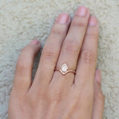 Pear Diamond 0.30 Carat Engagement Ring, 14K Rose Gold, Atyasha