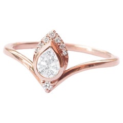 Pear Diamond 0.30 Carat Engagement Ring, 14K Rose Gold, Atyasha