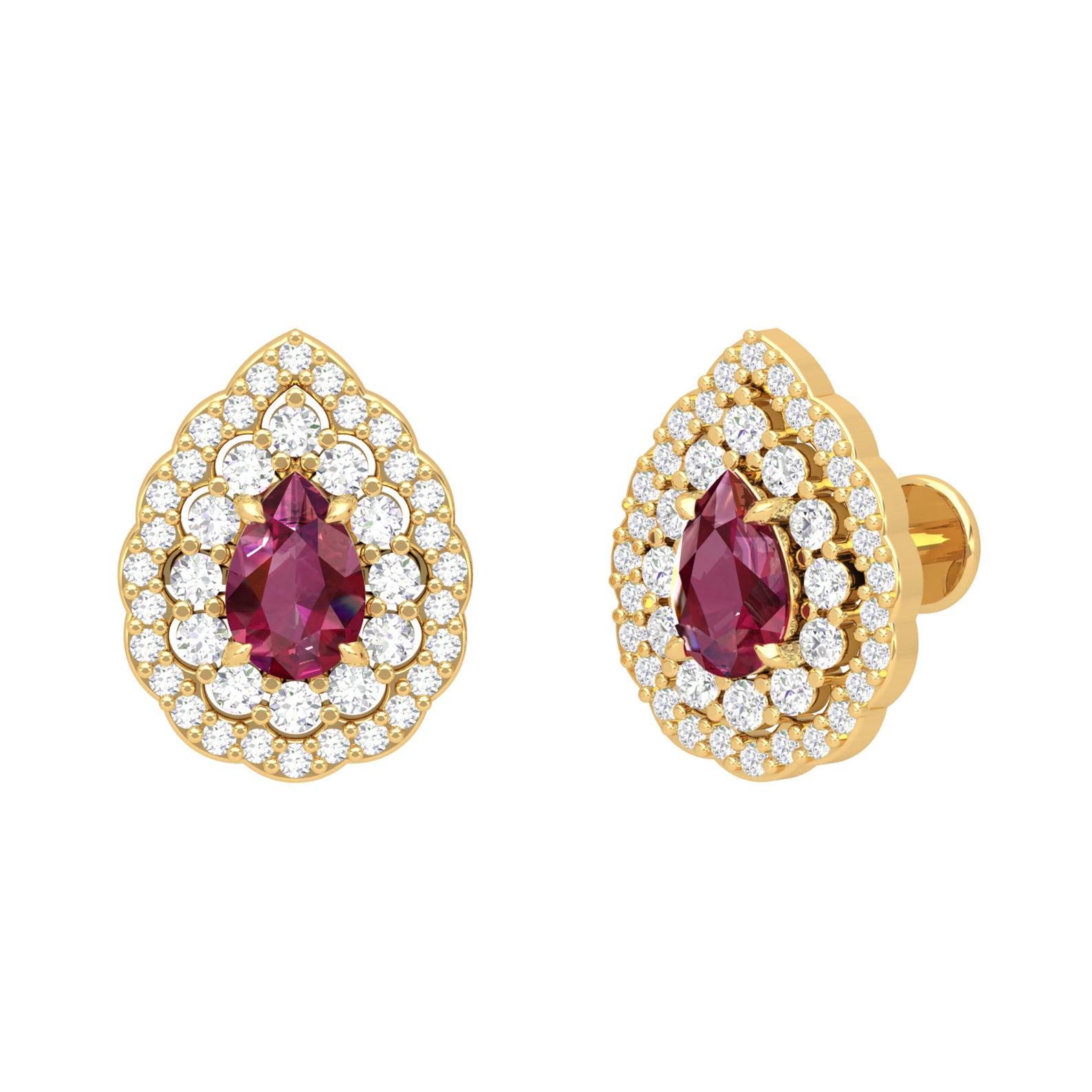 Women's Pear Diamond 14 Karat Gold Diamond Viva Ring For Sale