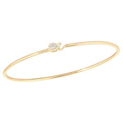 Pear Diamond 14K (or 18k upon request) Yellow Gold Bangle Bracelet