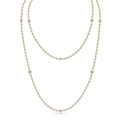 Pear Diamond 18K Yellow Gold Station Necklace