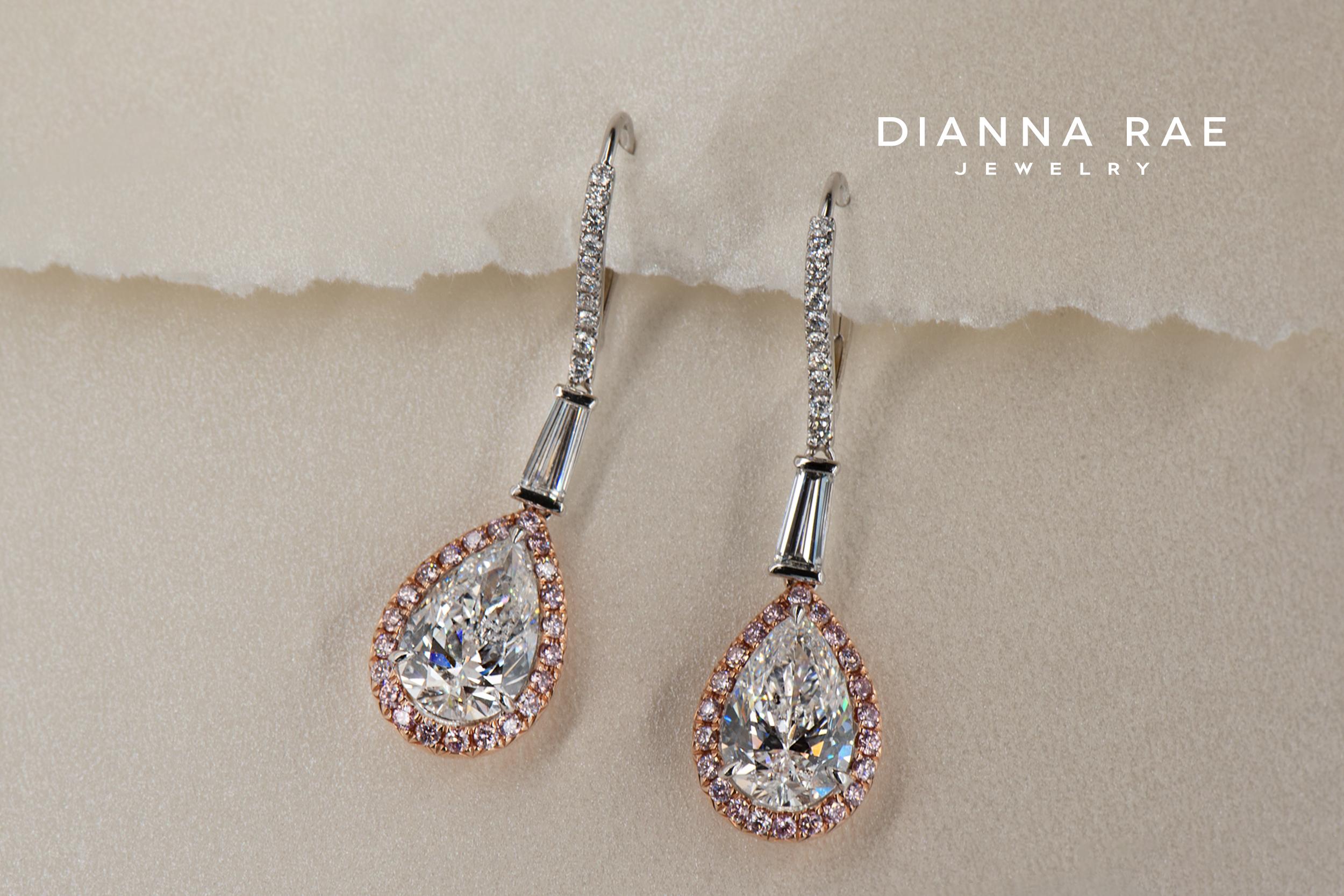 pink diamond dangle earrings