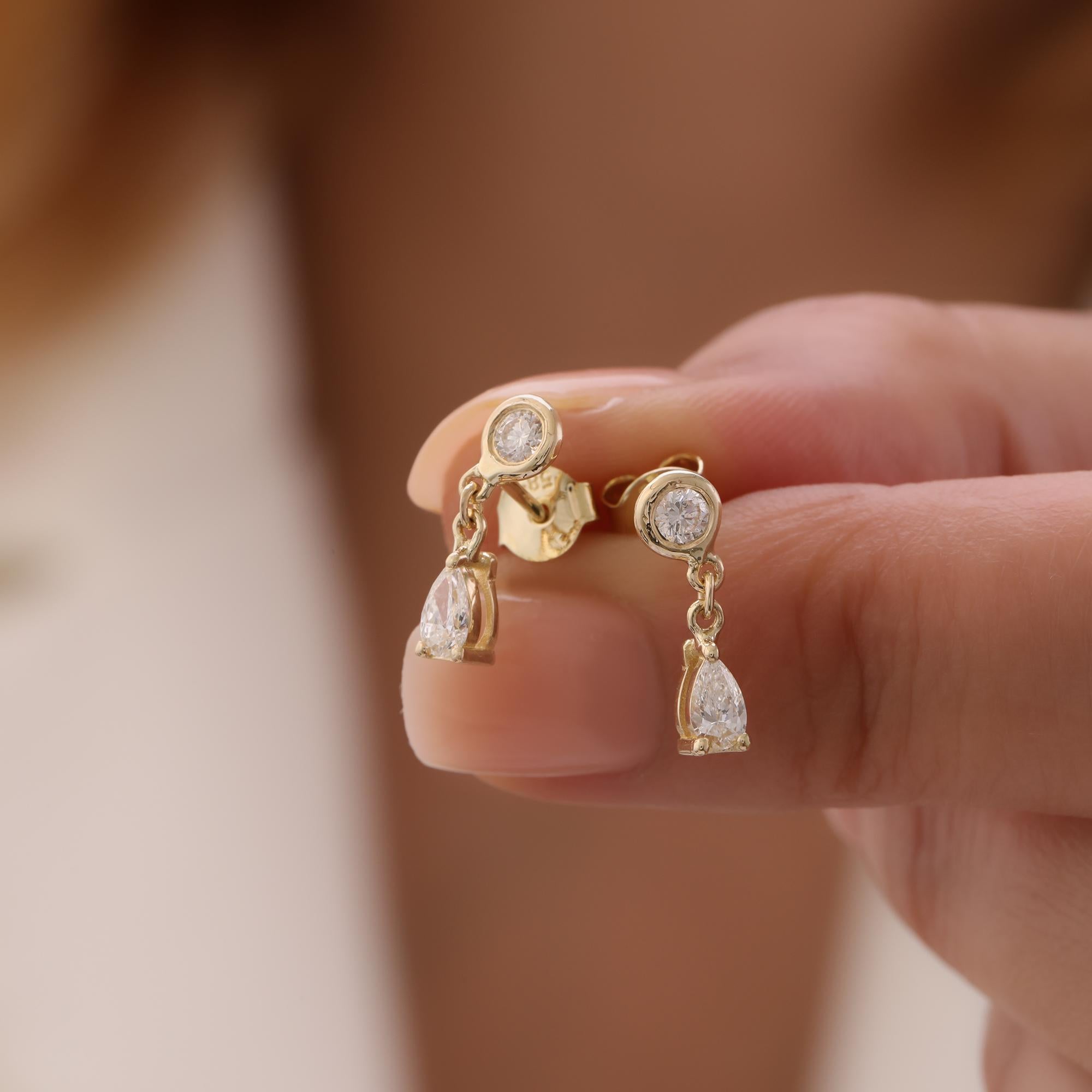Pendientes de diamante pera Corte pera en venta