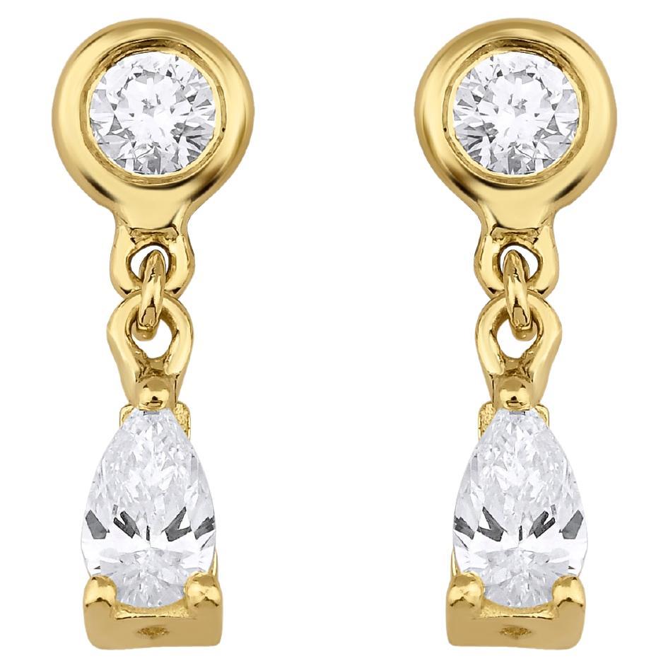 Boucles d'oreilles poire et diamant