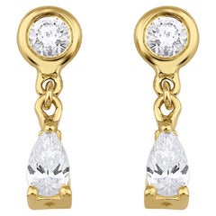 Boucles d'oreilles poire et diamant