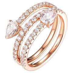 Pear Diamond Ring in 18k Rose Gold