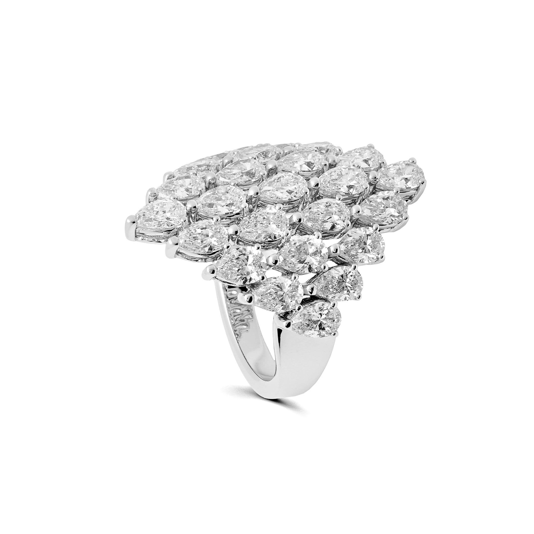 Pear Cut Pear Diamond Shield Ring For Sale