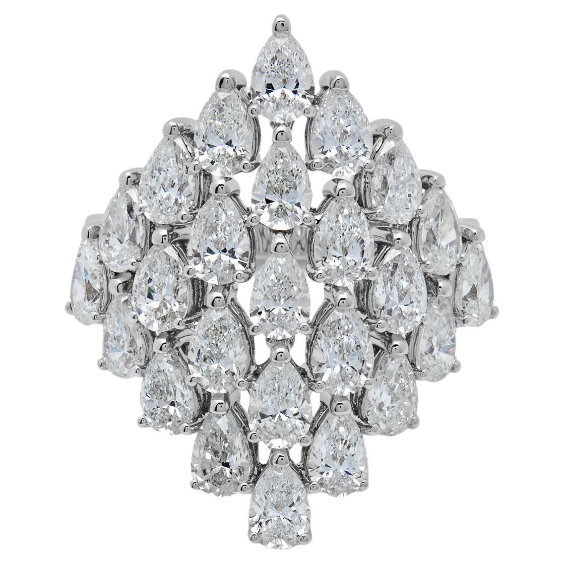 Pear Diamond Shield Ring
