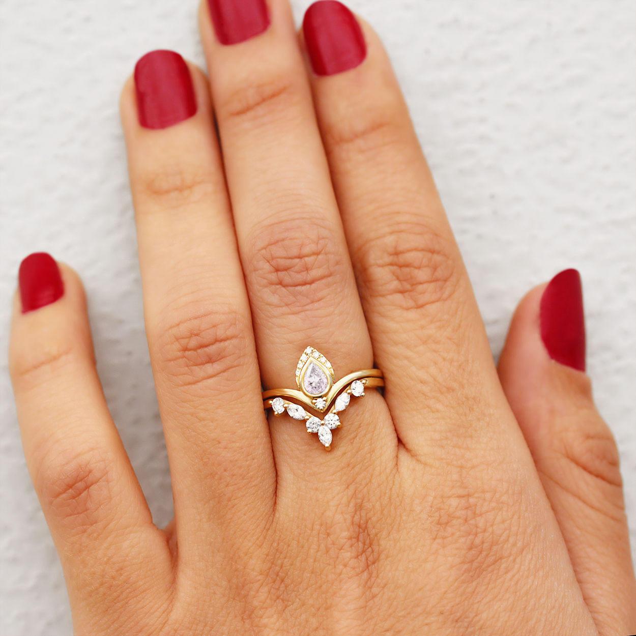 minimalist wedding ring set