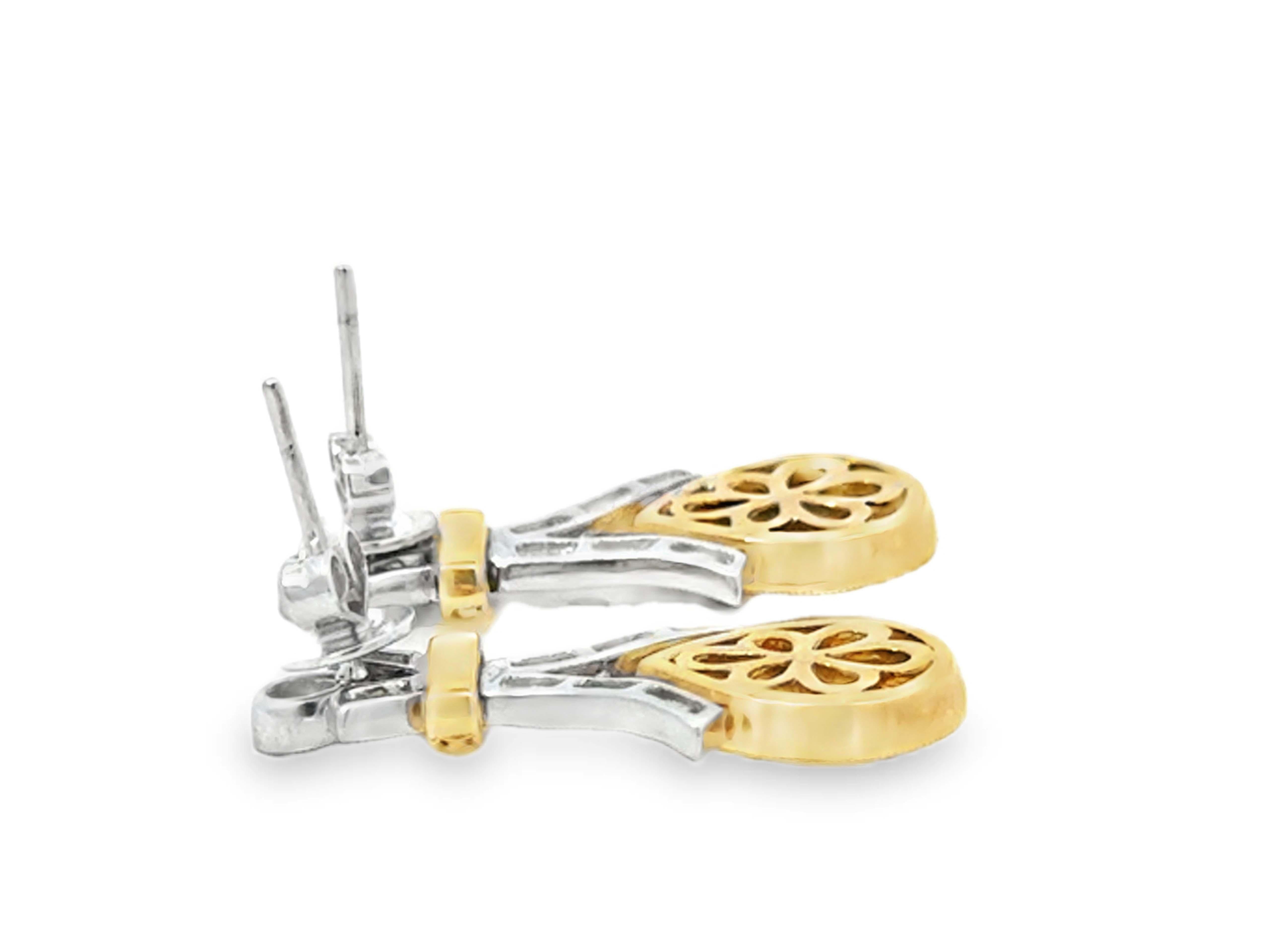 Boucles d'oreilles poire diamant jaune halo en or 14K Pour femmes en vente
