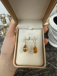 Pear Drop Citrine Earrings, Early 20th Century